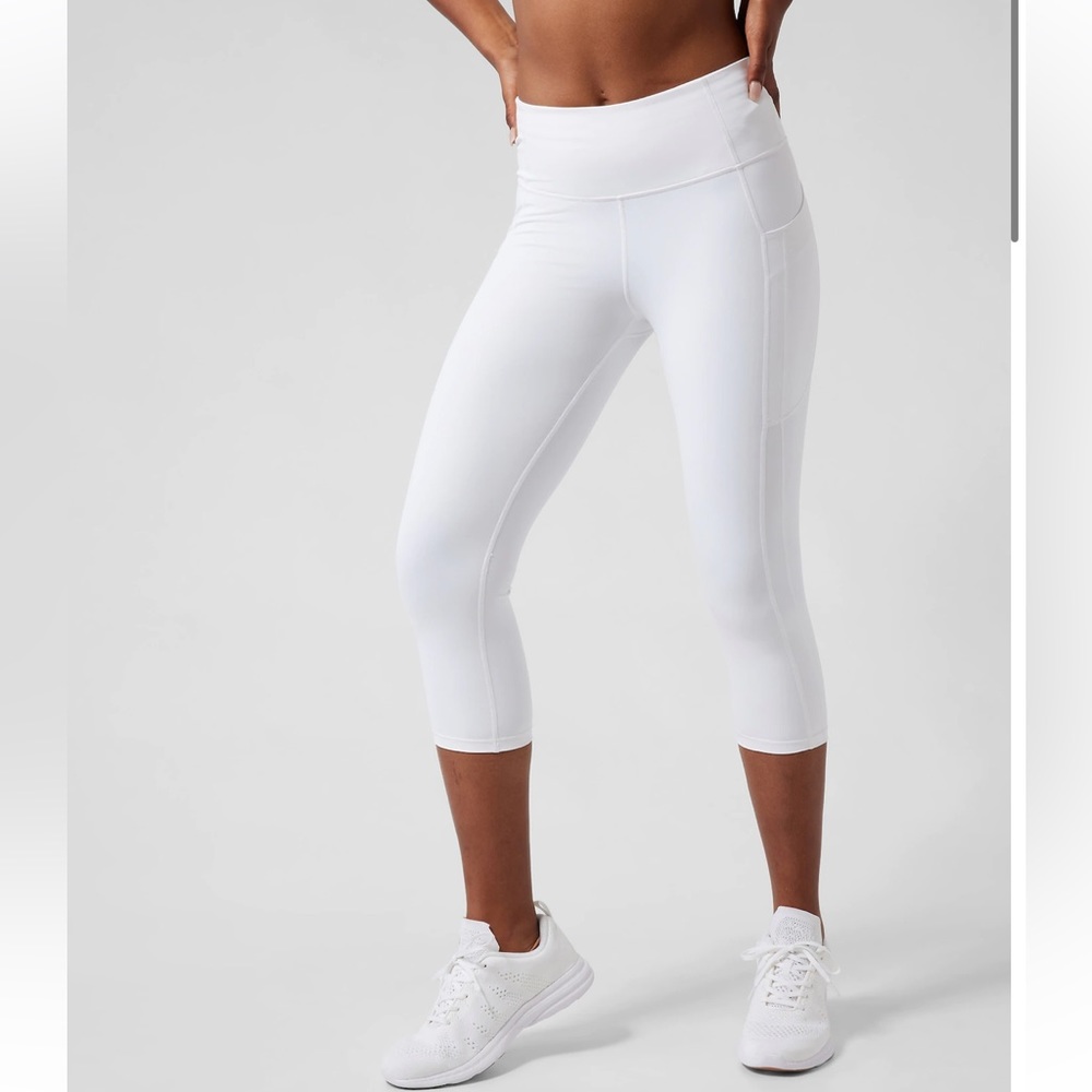 Athleta Ultimate Stash Pocket Capri Leggings White Women’s 1X